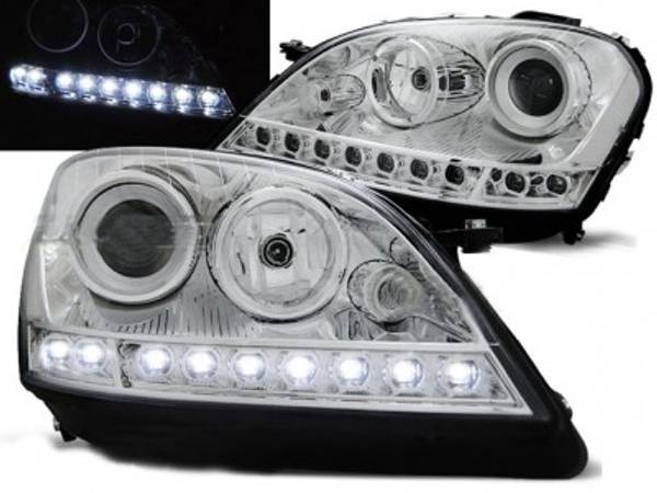 Mercedes W164 Forlygter LED Krom 05-08