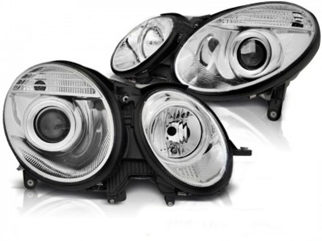 Hovedbilde Mercedes W211 Forlygter Facelift Krom 06-09