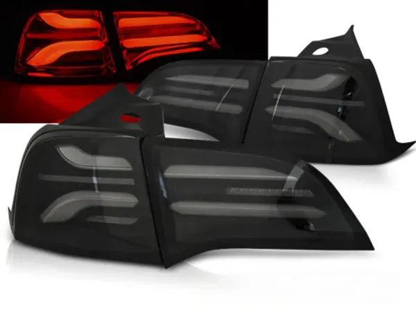 Tesla Model 3 Y Baglygter Fuld LED  DYN E-Mærket Sort / Mørk