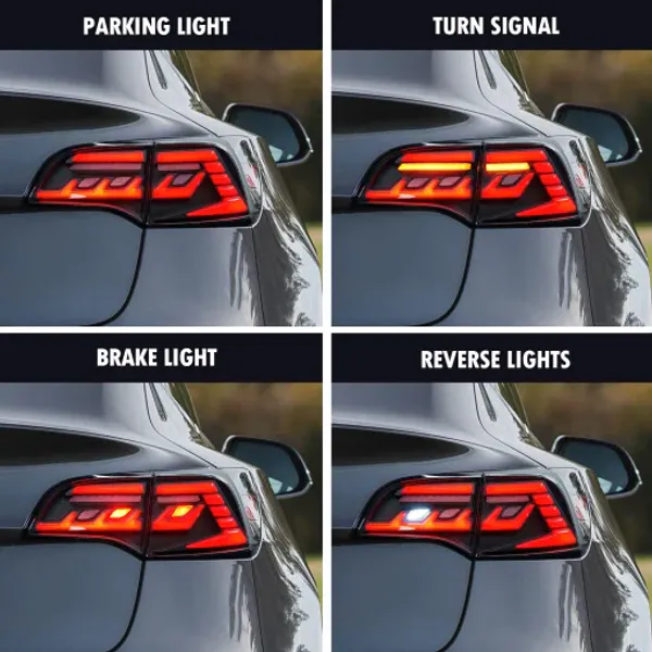 Tesla Model 3 Y LED Baglygter Anime ret GEN3 Design